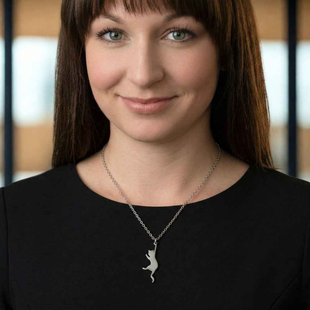 Hang In There Kitty Pendant | Necklace
