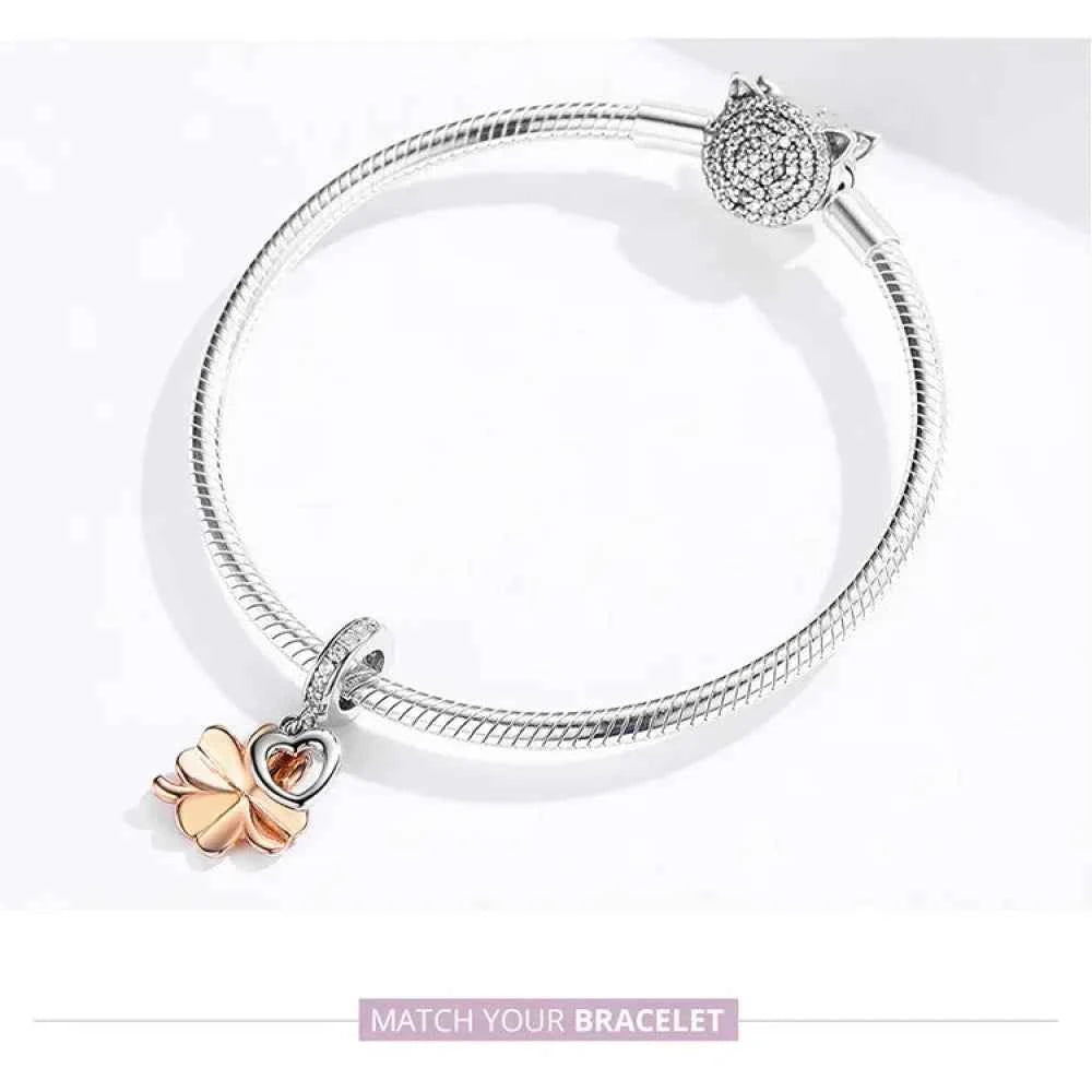 925 Sterling Silver Gardon Lucky Clover Charm - Scc1238