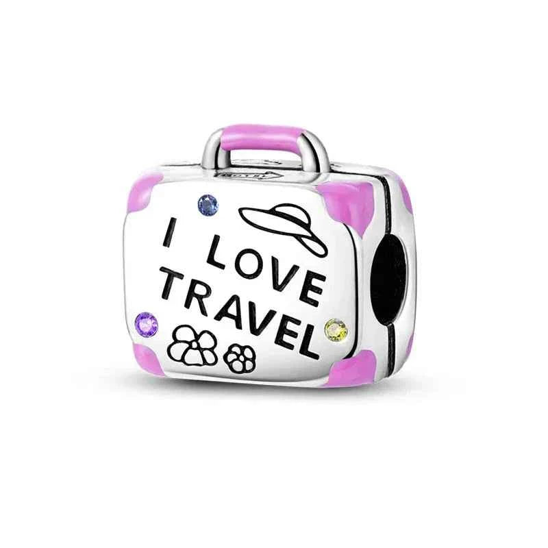 Wanderlust Vibes Sterling Silver Suitcase Charm
