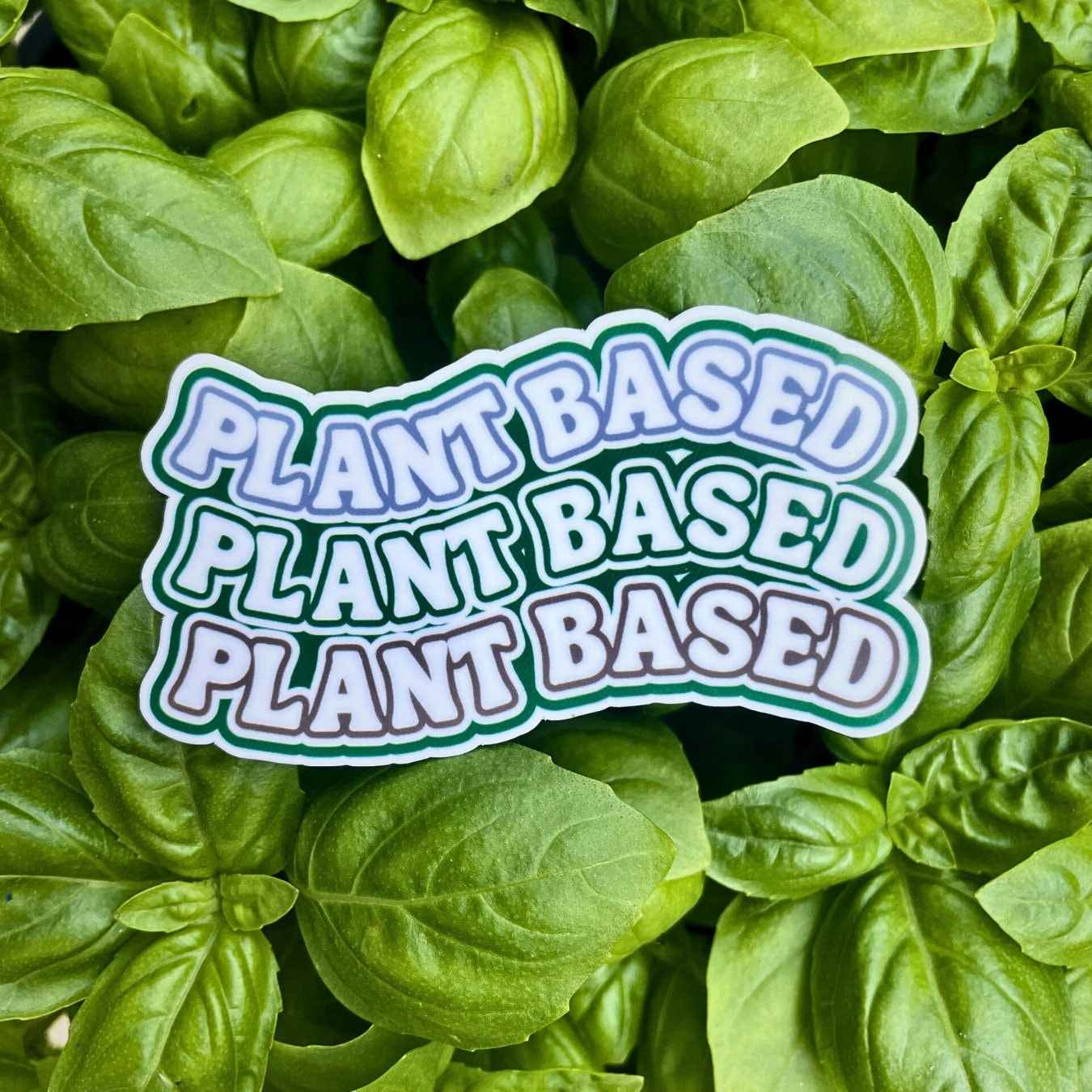 Wavy Vegan Sticker - Eco-Friendly Plant-Based Design