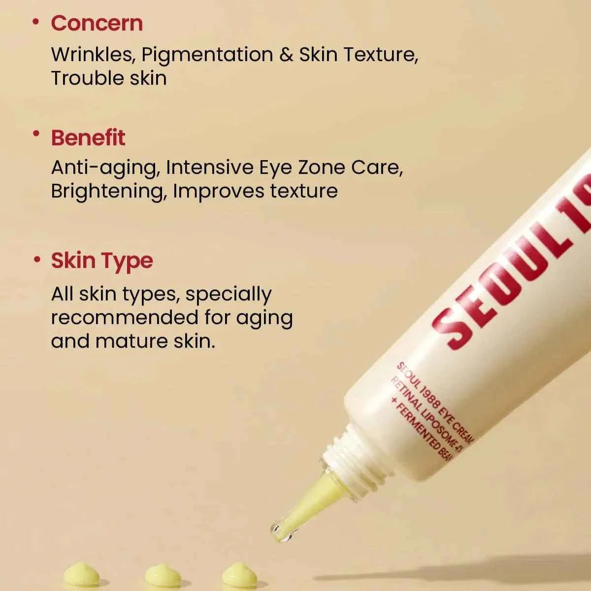 KSECRET SEOUL 1988 Eye Cream: Retinal Liposome 4% + Fermented Bean 30ml