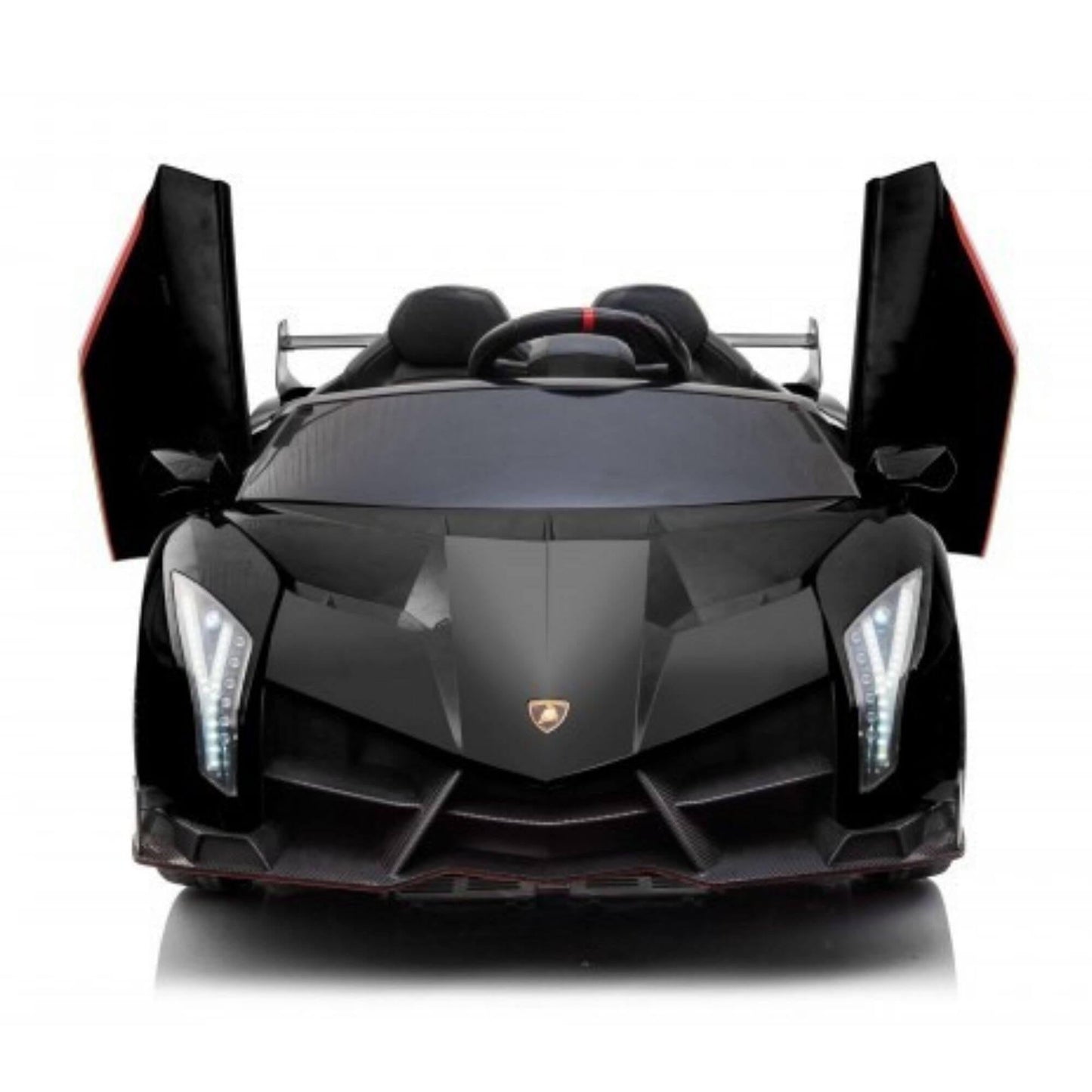 12V Black Lamborghini Veneno 4X4 Limited Edition Ride-on Car W/ EVA Rubber Wheels, Bluetooth & RC