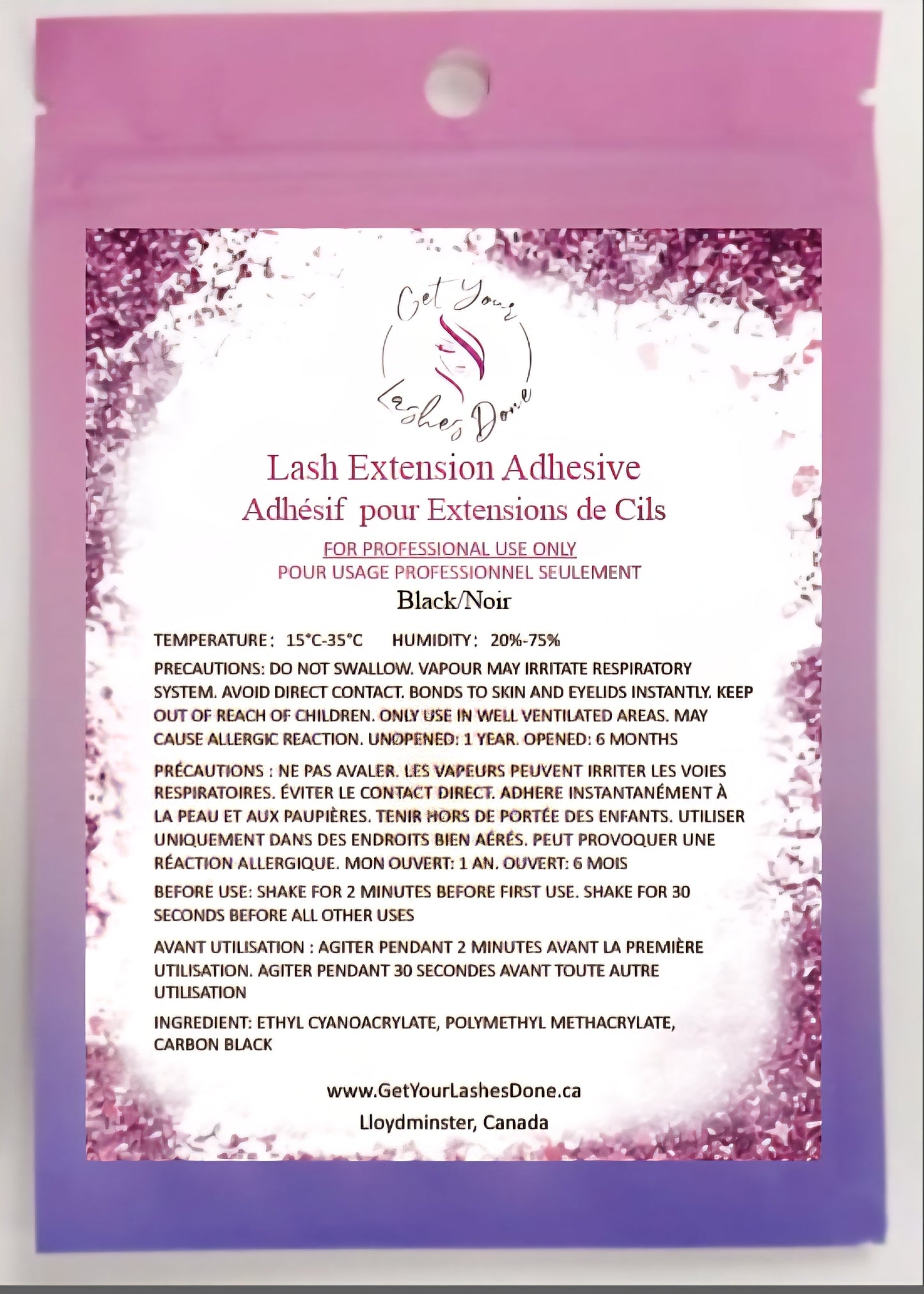 Black 1 Second Lash Extension Adhesive 5mL