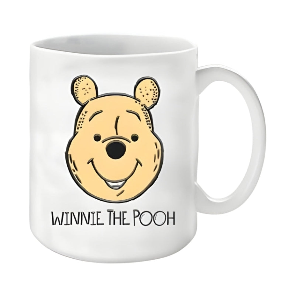 Winnie the Pooh Face Wax Resist 17.5oz Pottery Ceramic Mug