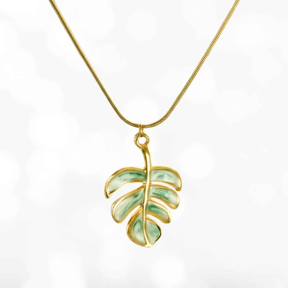 Monstera Leaf Pendant Necklace