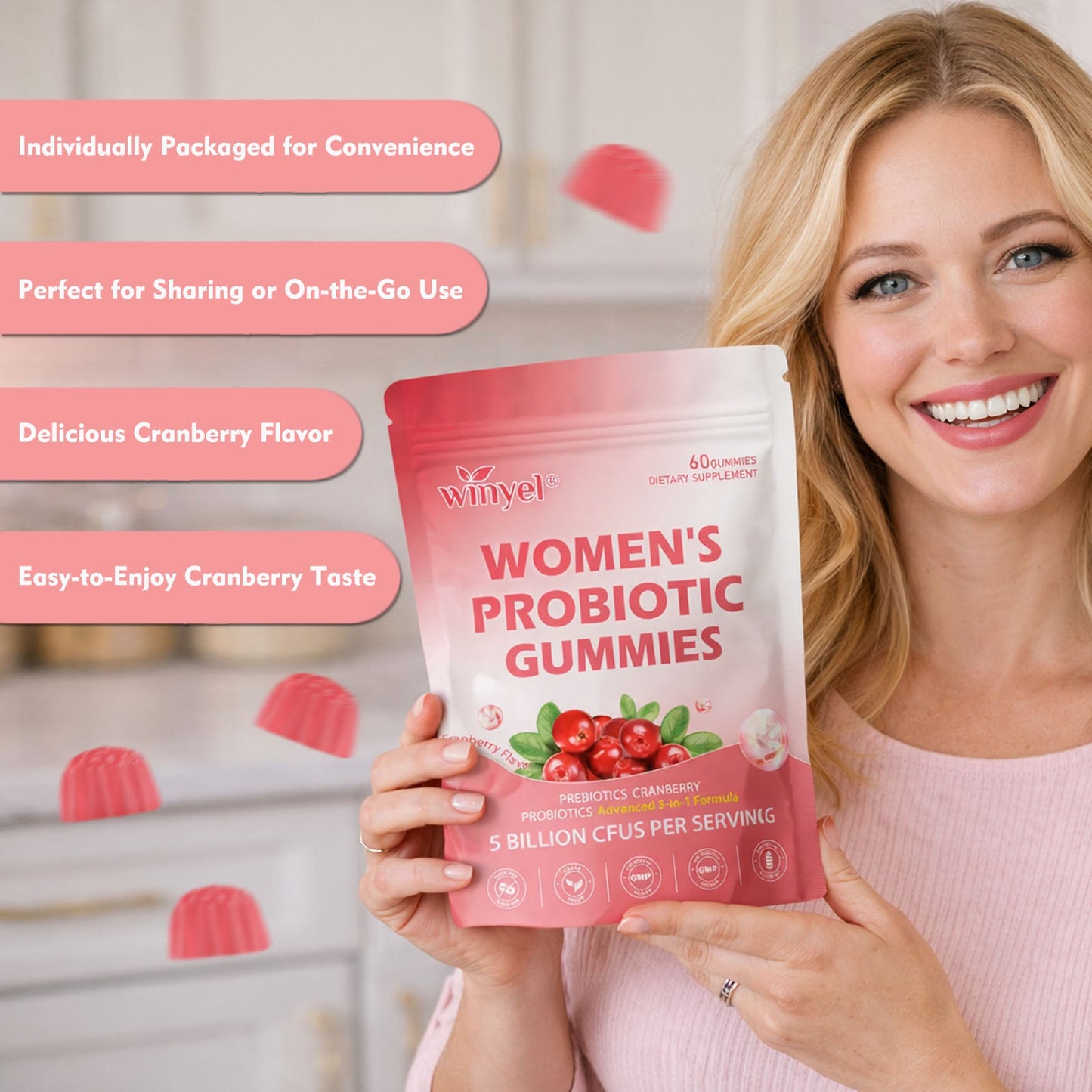 Women's Probiotic Gummies Cranberry Probiotic Gummies