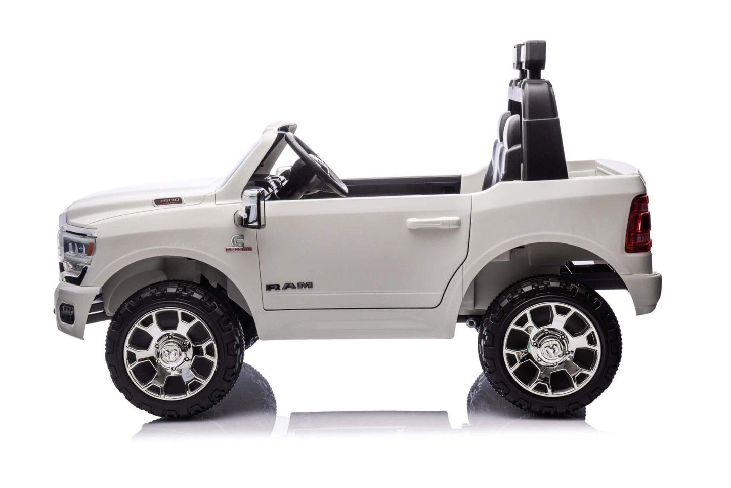 White Complete Edition XXL 2-Seater 4x4 RAM 3500 Ride-On Truck