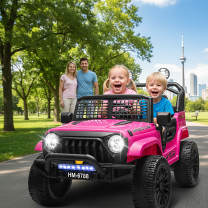 Pink 24V TrailX 2-Seater 24V 4X4/AWD Kids Ride on UTV Buggy W/ EVA Rubber Wheels, Music & RC