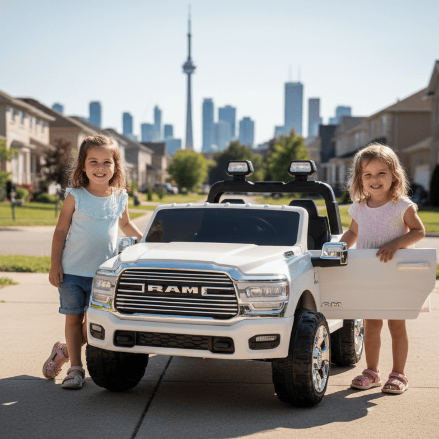 White Complete Edition XXL 2-Seater 4x4 RAM 3500 Ride-On Truck