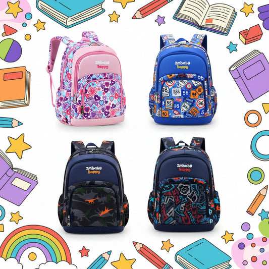 Sesame Baby Kids Korean School Backpack – Polyester Nylon, Multiple Colours, S & L