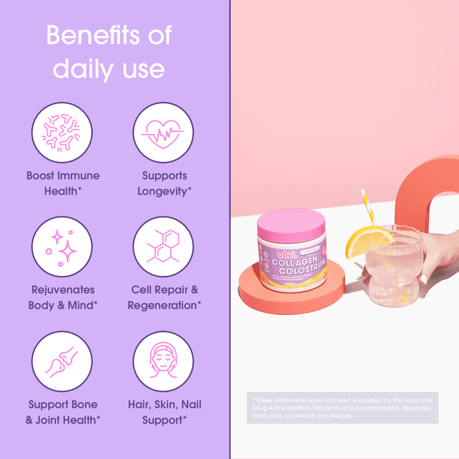 Obvi. Collagen Colostrum - Lemon Sorbet