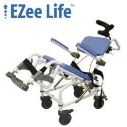 18" EZee Life Tilting Rehab Shower Commode with Aluminum Frame - HL190 for Comfort and Safety