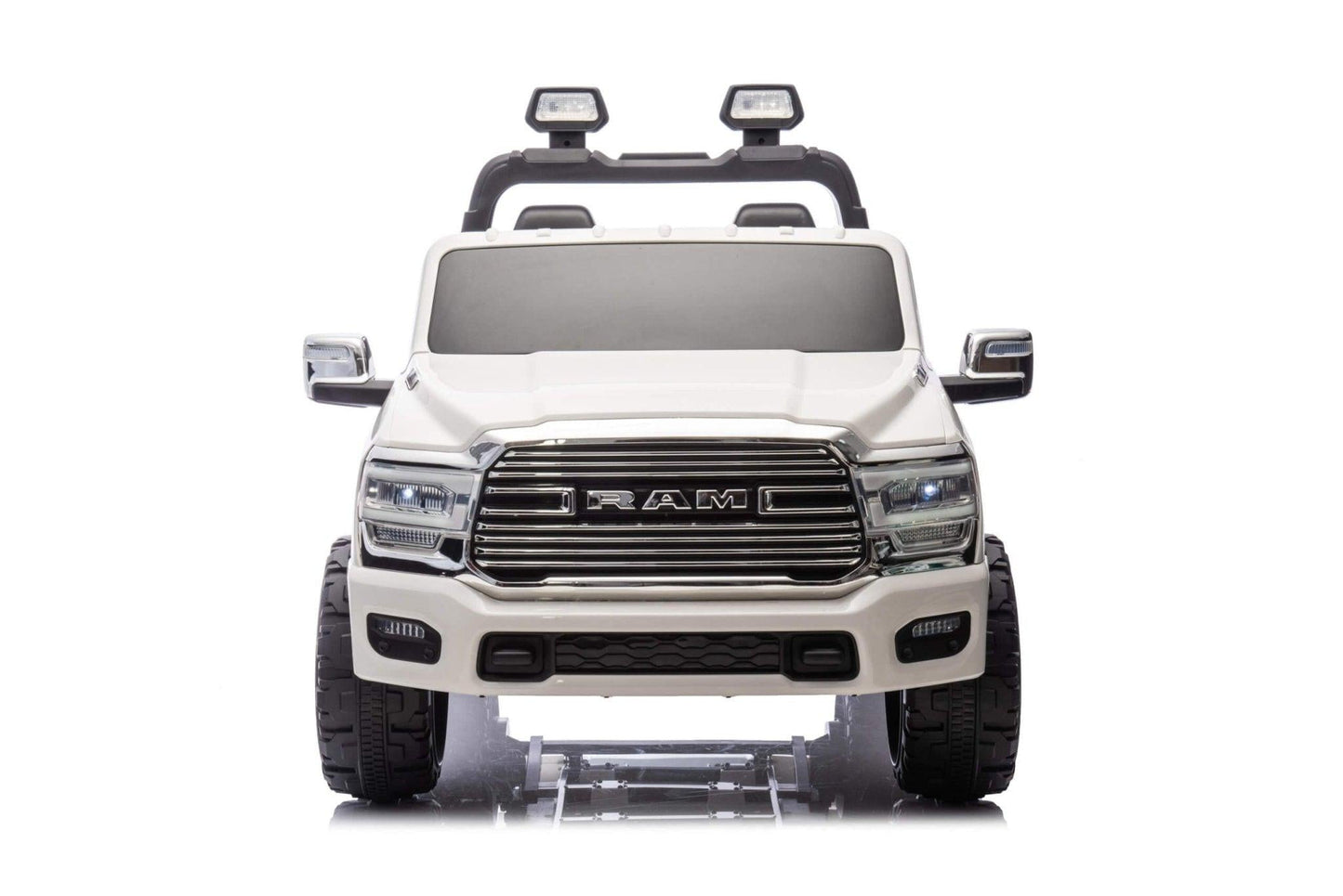 White Complete Edition XXL 2-Seater 4x4 RAM 3500 Ride-On Truck