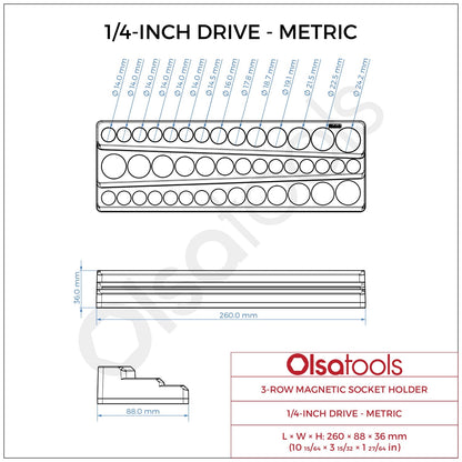 3-Row Magnetic Socket Holder