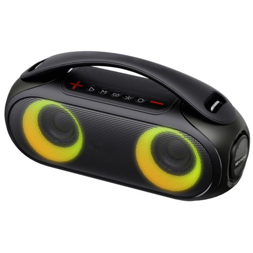Supersonic Portable Water-Resistant Bluetooth Speaker with RGB Light Panel
