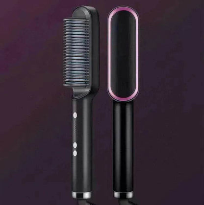 2-In-1 Hair Straightener Hot Comb - Dual-Use Rotating Electric Brush