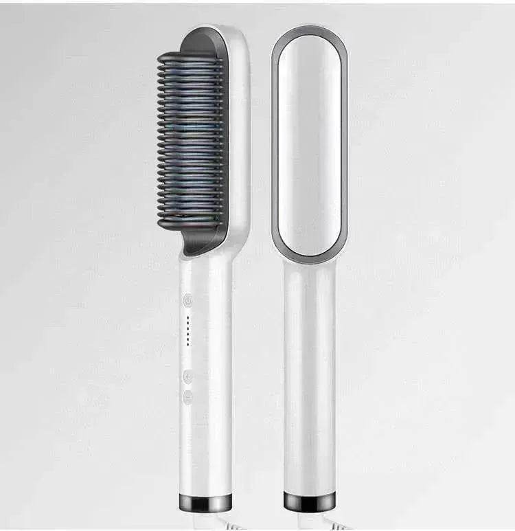 2-In-1 Hair Straightener Hot Comb - Dual-Use Rotating Electric Brush