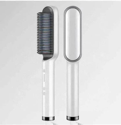 2-In-1 Hair Straightener Hot Comb - Dual-Use Rotating Electric Brush