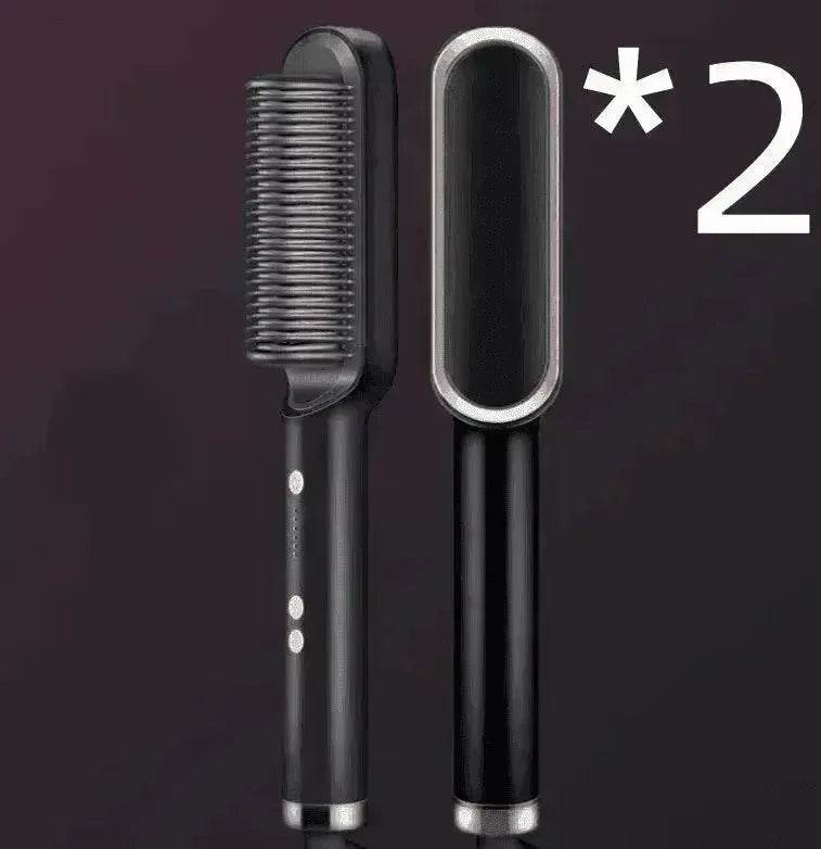 2-In-1 Hair Straightener Hot Comb - Dual-Use Rotating Electric Brush
