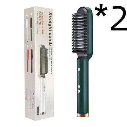 2-In-1 Hair Straightener Hot Comb - Dual-Use Rotating Electric Brush