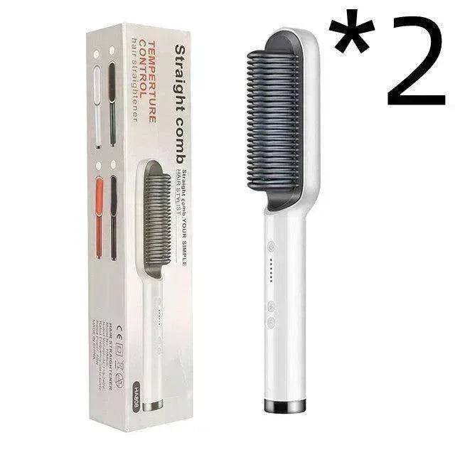 2-In-1 Hair Straightener Hot Comb - Dual-Use Rotating Electric Brush