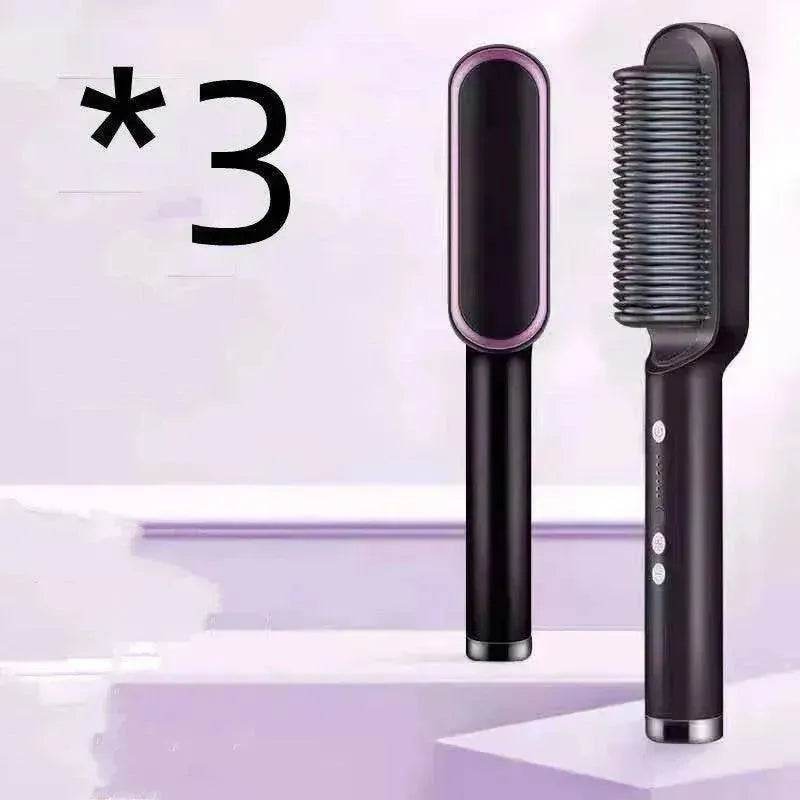 2-In-1 Hair Straightener Hot Comb - Dual-Use Rotating Electric Brush