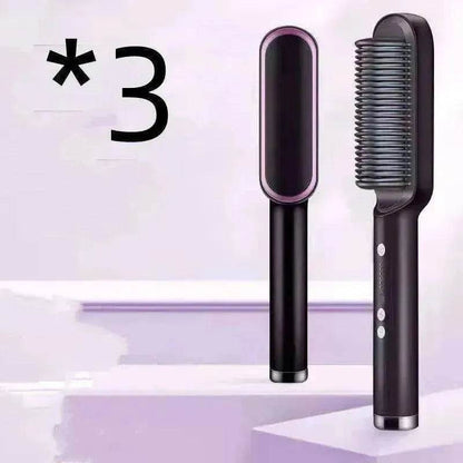 2-In-1 Hair Straightener Hot Comb - Dual-Use Rotating Electric Brush