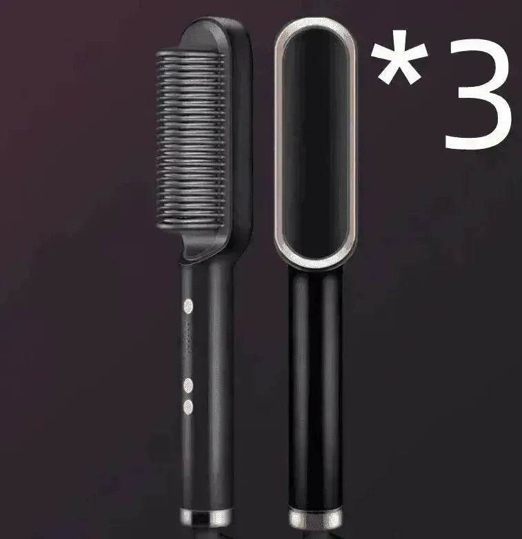 2-In-1 Hair Straightener Hot Comb - Dual-Use Rotating Electric Brush
