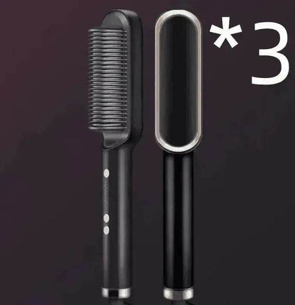 2-In-1 Hair Straightener Hot Comb - Dual-Use Rotating Electric Brush