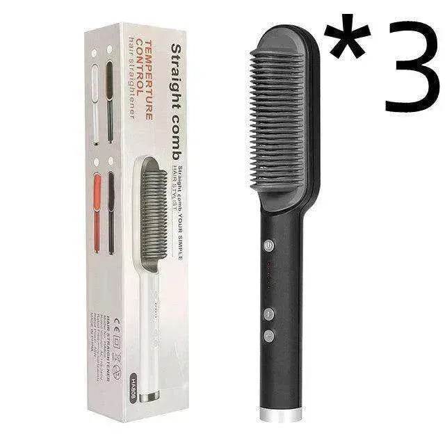 2-In-1 Hair Straightener Hot Comb - Dual-Use Rotating Electric Brush