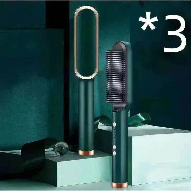 2-In-1 Hair Straightener Hot Comb - Dual-Use Rotating Electric Brush