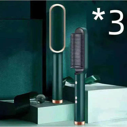 2-In-1 Hair Straightener Hot Comb - Dual-Use Rotating Electric Brush