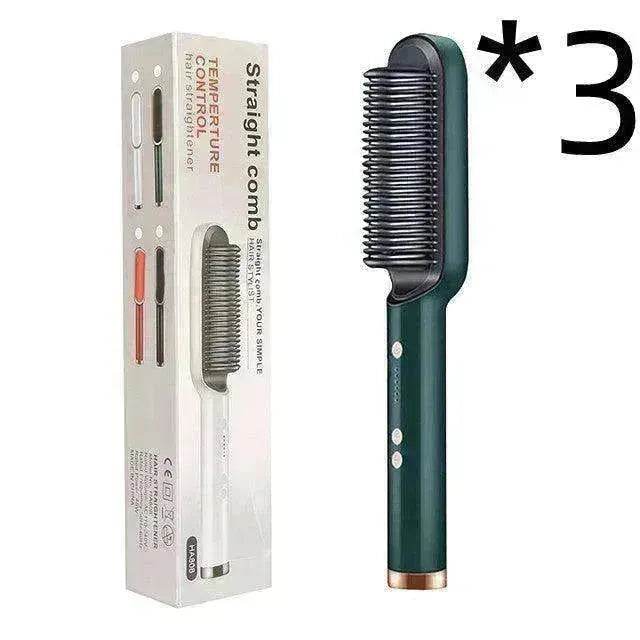 2-In-1 Hair Straightener Hot Comb - Dual-Use Rotating Electric Brush