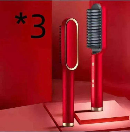 2-In-1 Hair Straightener Hot Comb - Dual-Use Rotating Electric Brush