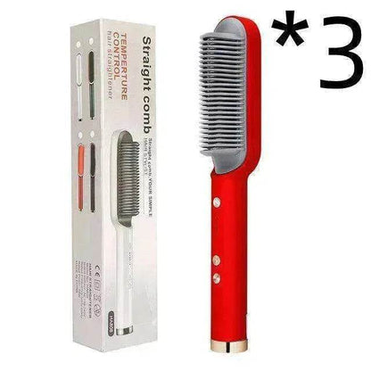 2-In-1 Hair Straightener Hot Comb - Dual-Use Rotating Electric Brush