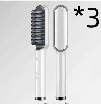 2-In-1 Hair Straightener Hot Comb - Dual-Use Rotating Electric Brush