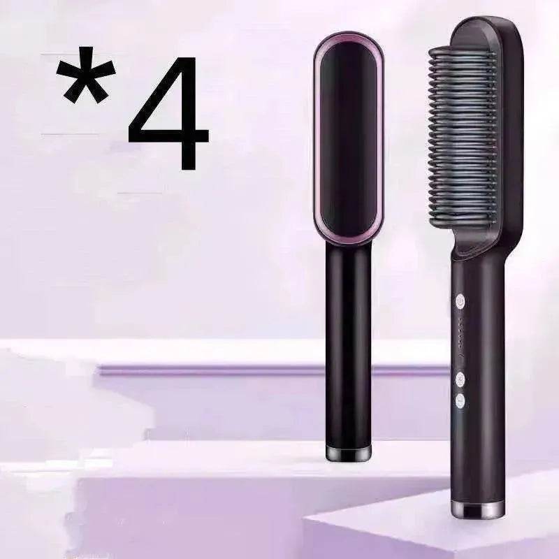 2-In-1 Hair Straightener Hot Comb - Dual-Use Rotating Electric Brush