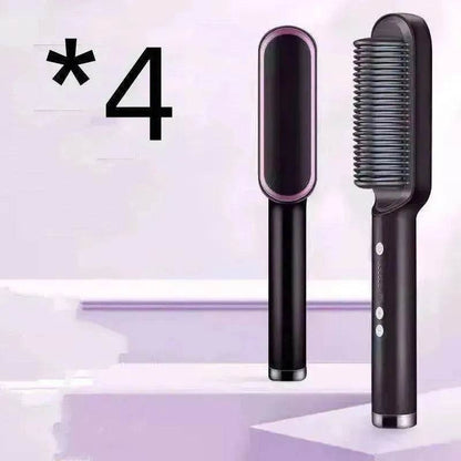 2-In-1 Hair Straightener Hot Comb - Dual-Use Rotating Electric Brush