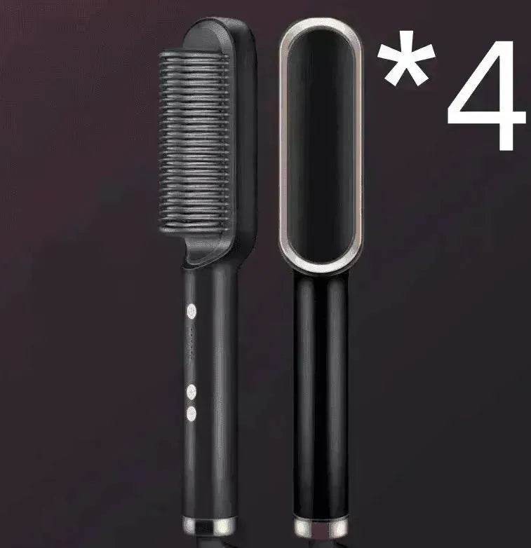 2-In-1 Hair Straightener Hot Comb - Dual-Use Rotating Electric Brush