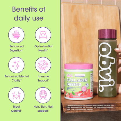 Obvi. Collagen Greens - Strawberry Lychee