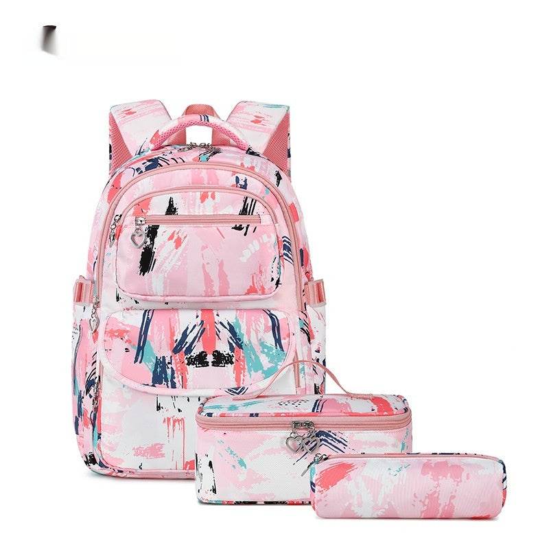 Printed Schoolbag Three-piece Fashion Backpack