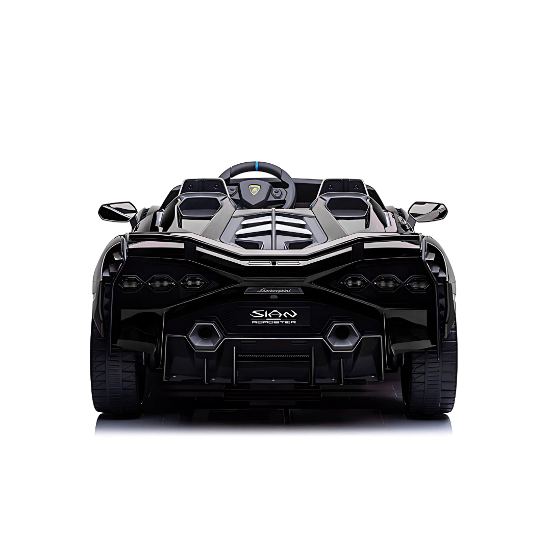 24V Luxurious Matte Black Nero Nemesis Lamborghini Sian 2-Seater Ride-On Drift Car