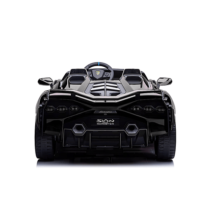 24V Luxurious Matte Black Nero Nemesis Lamborghini Sian 2-Seater Ride-On Drift Car