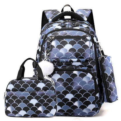 3 in 1 set Primary School Girls Backpack Lunch Bag and Pencil Pouch