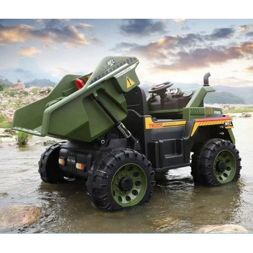 2026 12V Dump Truck Ride On Car for Kids - 2 Seater with Remote Control and Electronic Dumper