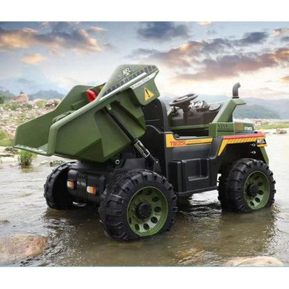 2026 12V Dump Truck Ride On Car for Kids - 2 Seater with Remote Control and Electronic Dumper