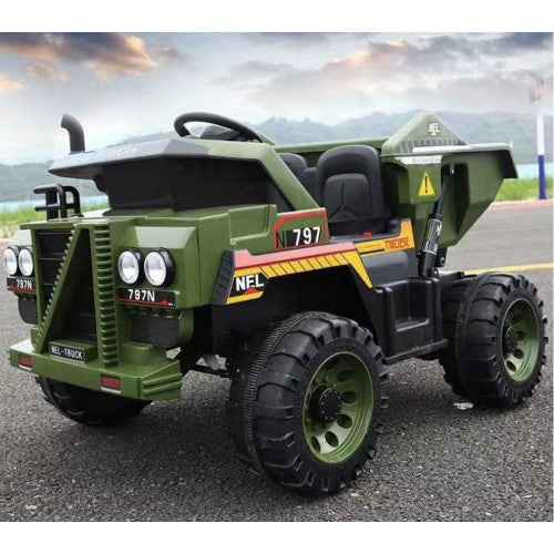 2026 12V Dump Truck Ride On Car for Kids - 2 Seater with Remote Control and Electronic Dumper