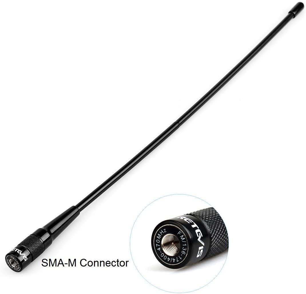 Retevis RHD-771 Dual Band Antenna SMA-M Whip Antenna 144/430 MHz for TYT UV88