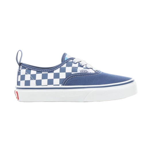 Vans 'Authentic Elastic' Shoes - Navy/True White Checkerboard (KIDS)