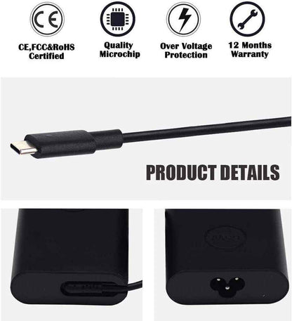 Genuine Dell 65W TypeC USBC Power Adapter Charger 2YK0F LA65NM170